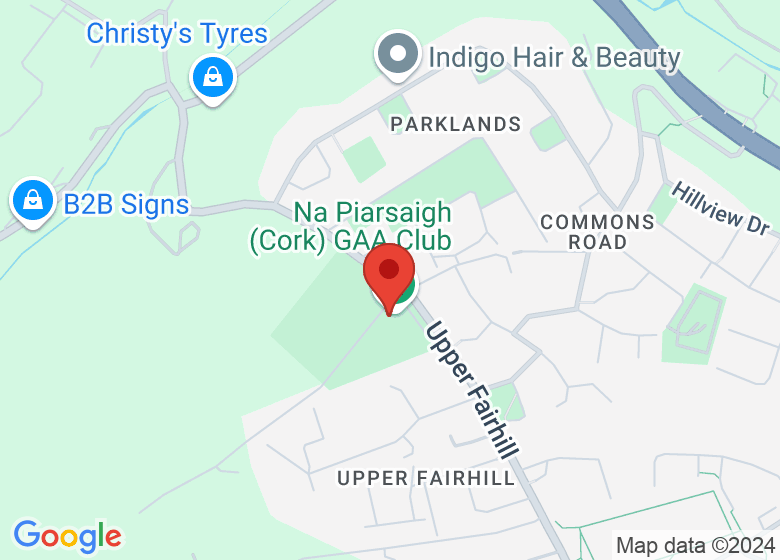 Map showing location of Na Piarsaigh Hurling & Football Club
