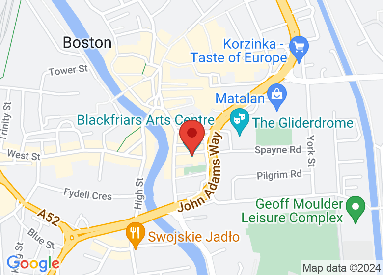 Map showing location of Blackfriars Arts Centre