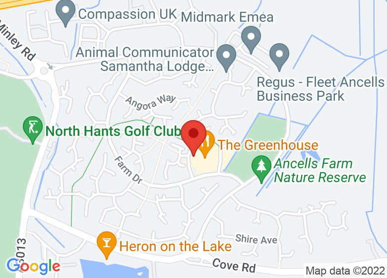 Map showing location of Ancells Farm Community Centre