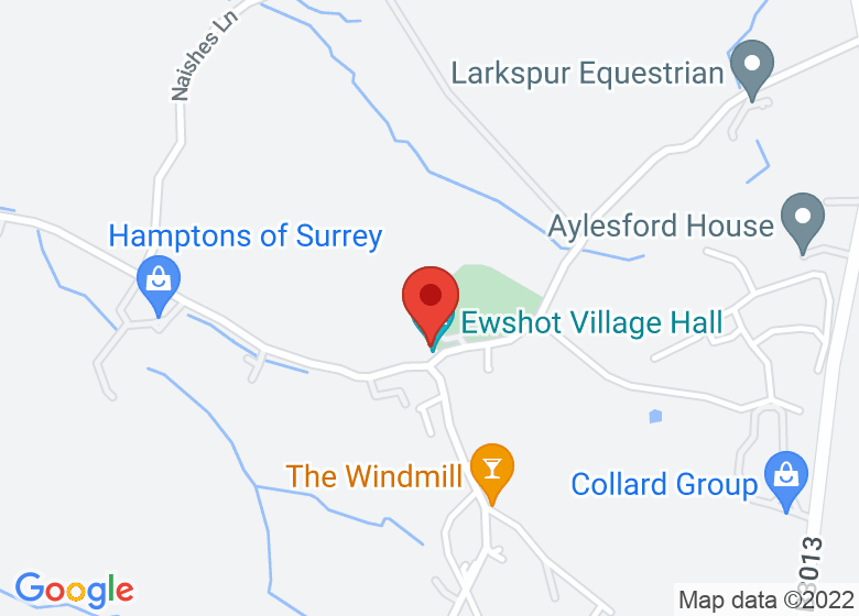 Map showing location of Ewshot Village Hall