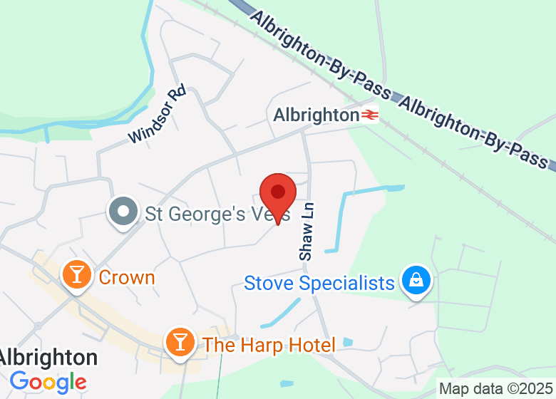 Map showing location of 1st Albrighton Scout Group