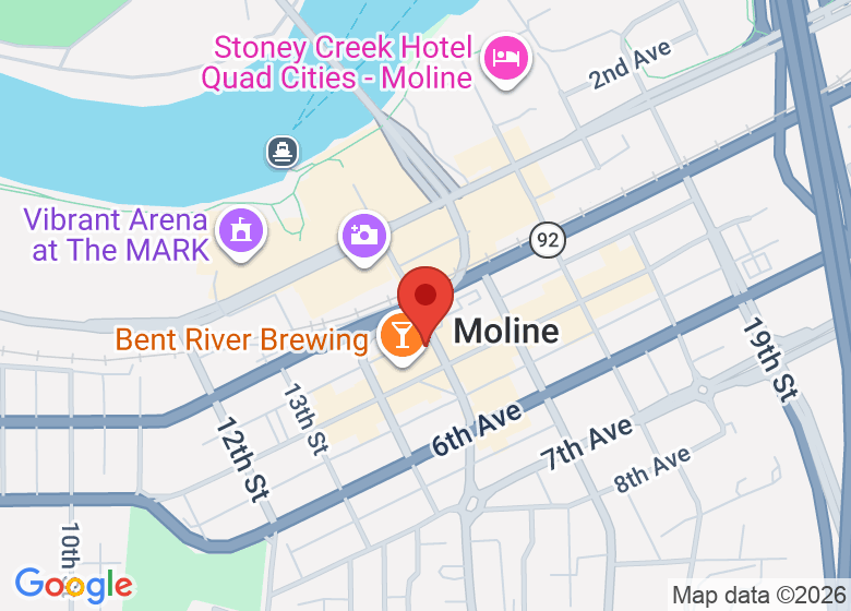 Map showing location of The Bleu R&B Lounge