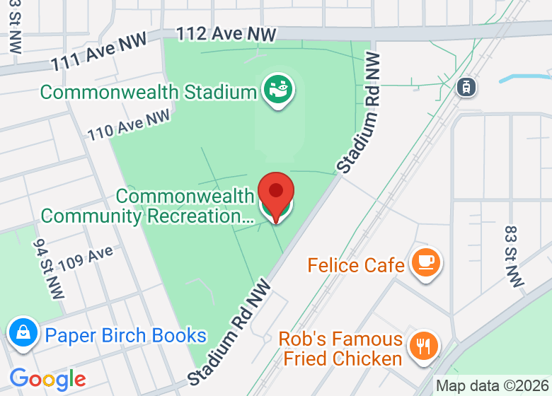 Map showing location of Commonwealth Community Recreation Centre