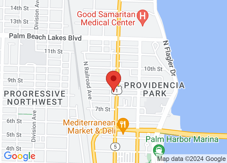 Map showing location of Palm Beach Salt Company