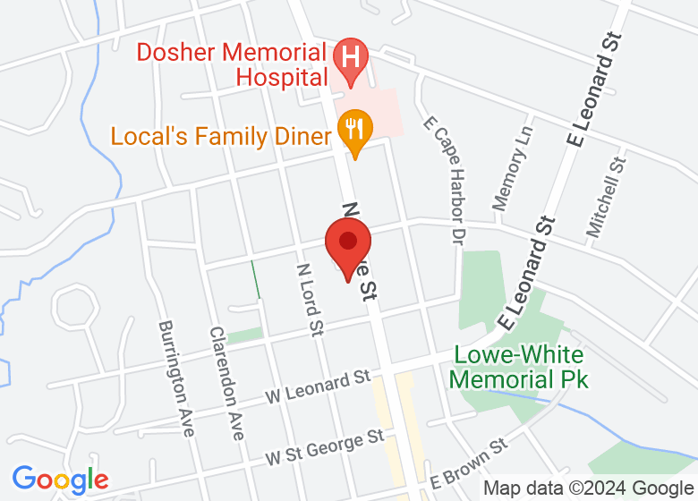 Map showing location of Coastal Blue Gift Shoppe
