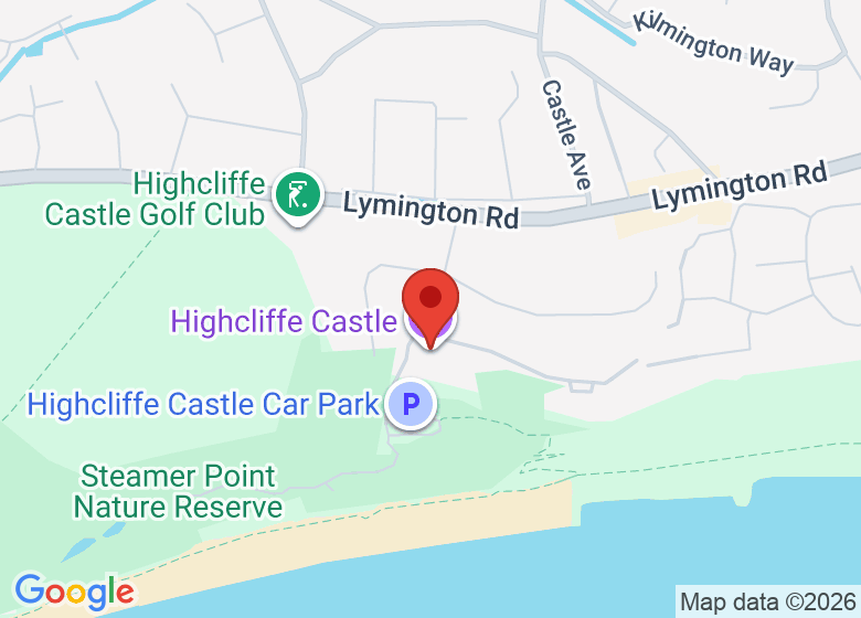 Map showing location of Highcliffe Castle