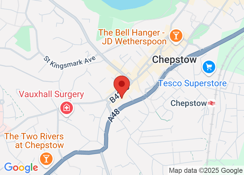 Map showing location of Chepstow Yoga Space