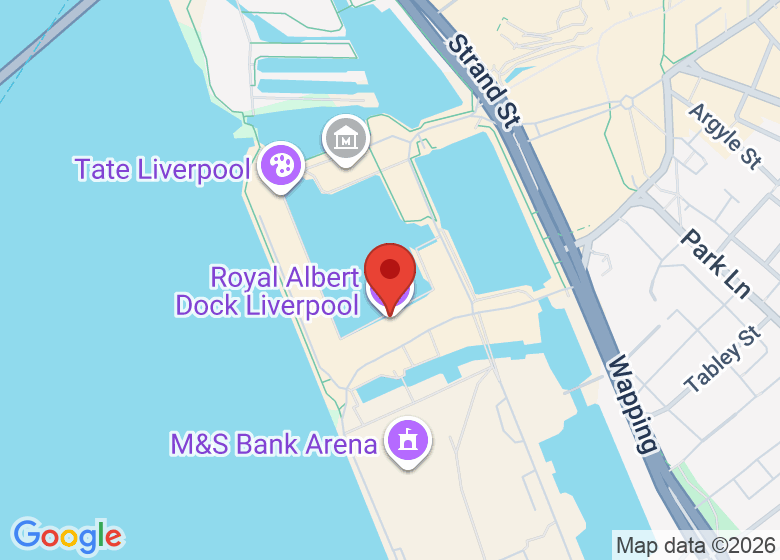 Map showing location of Royal Albert Dock Liverpool