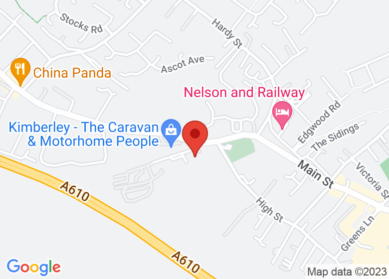Map showing location of Kettlebrook Lodge