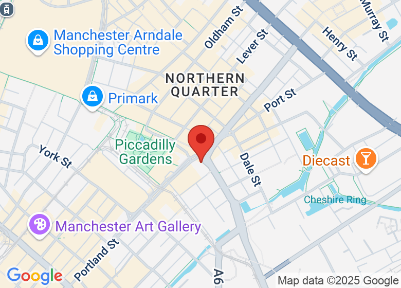 Map showing location of UK Ear Training Manchester