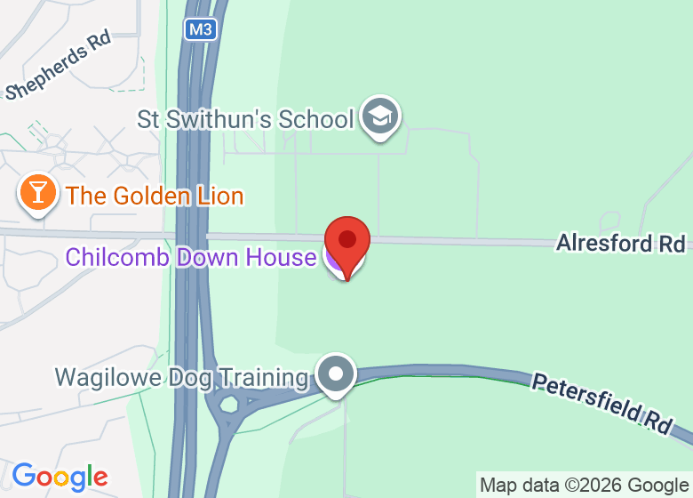 Map showing location of Chilcomb Down House