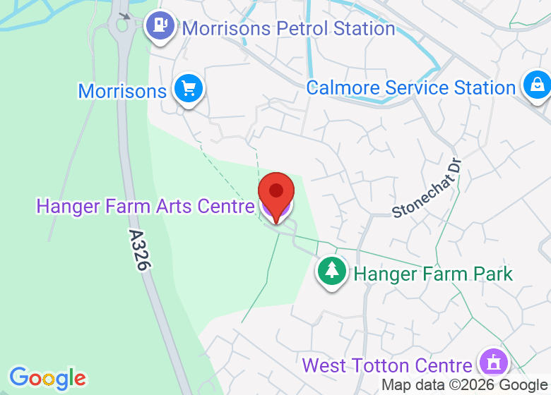 Map showing location of Hanger Farm Arts Centre