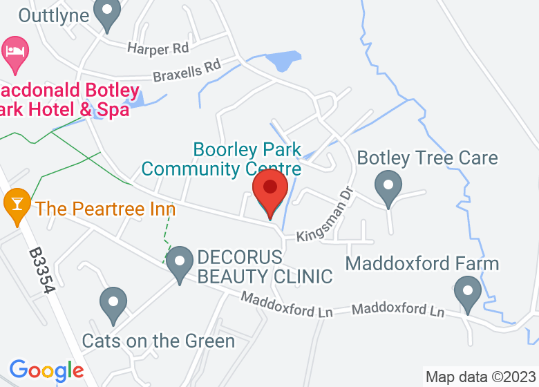 Map showing location of Boorley Park Community Centre