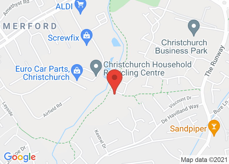 Map showing location of Mudeford Wood Community Centre