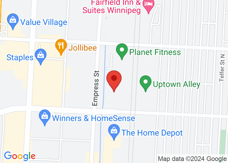 Map showing location of Canad Inns Destination Centre Polo Park