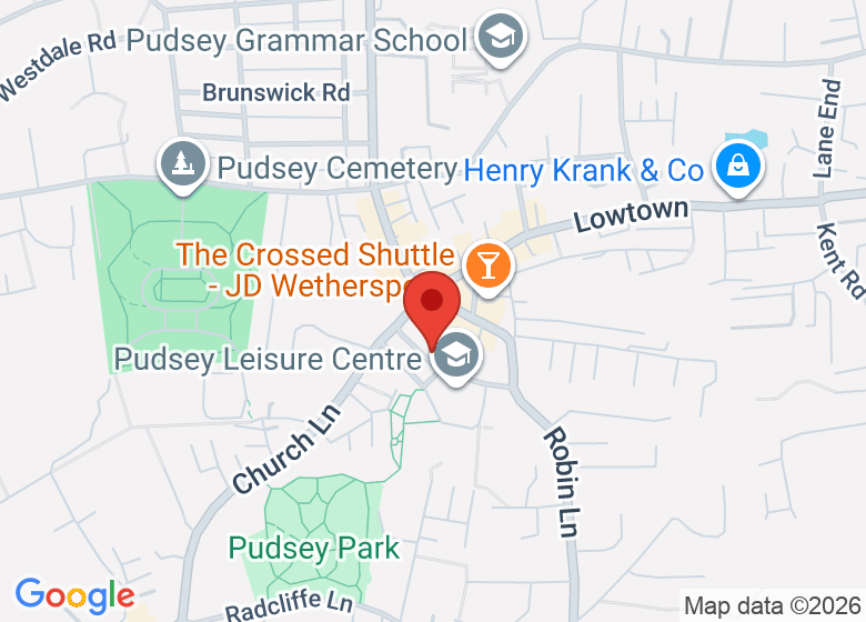 Map showing location of Pudsey House