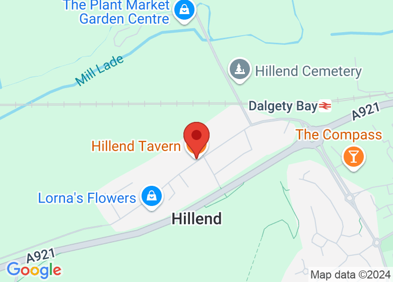 Map showing location of Hillend Tavern