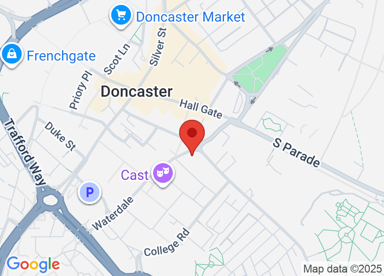 Map showing location of Danum Gallery, Library and Museum