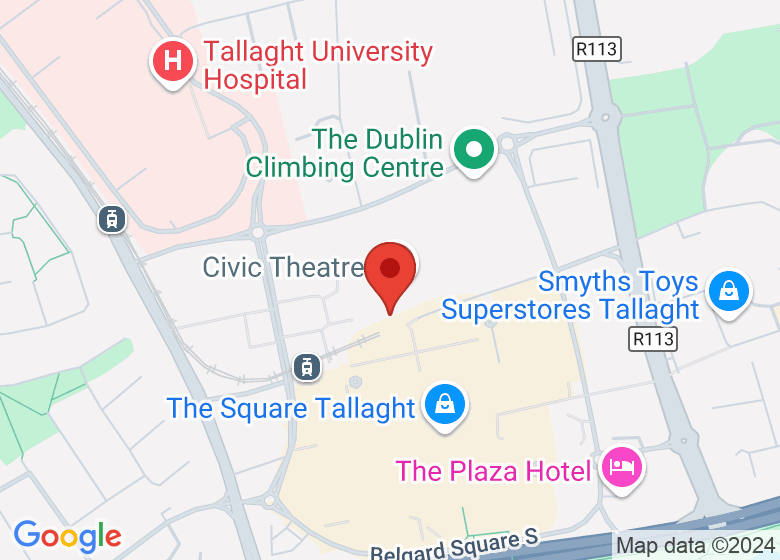 Map showing location of Rua Red, South Dublin Arts Centre