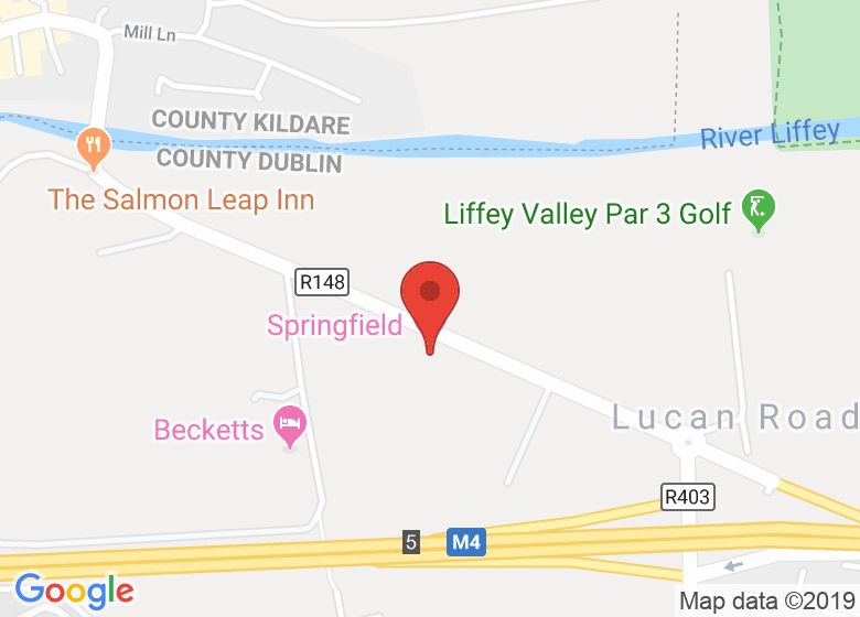 Map showing location of Springfield Hotel, Leixlip, Co Kildare