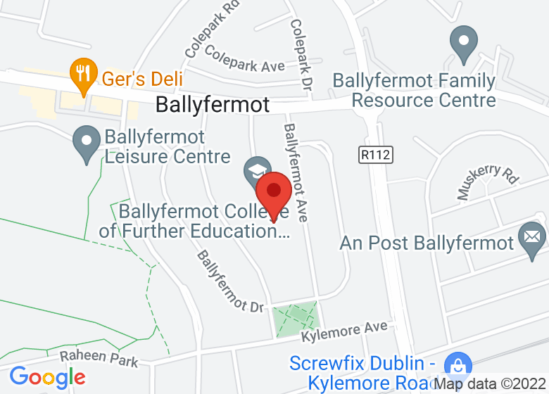 Map showing location of Ballyfermot Library