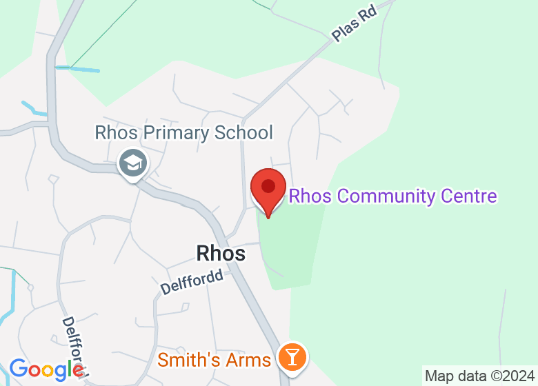 Map showing location of Rhos Community Centre