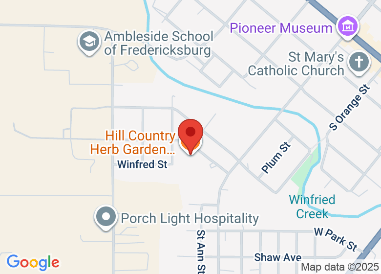 Map showing location of Hill Country Herb Garden Restaurant and Spa