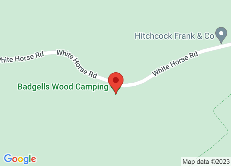 Map showing location of Badgells Wood Camping