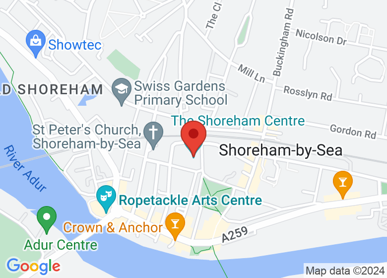 Map showing location of The Shoreham Centre