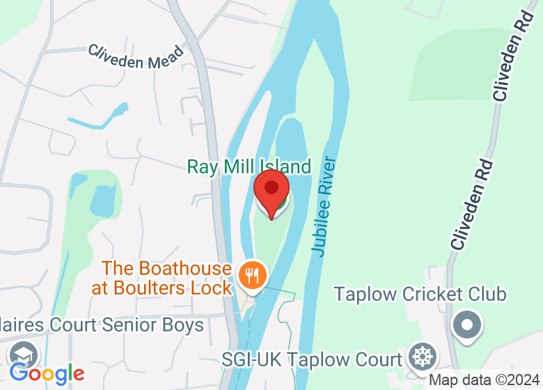 Map showing location of Friends of Ray Mill Island