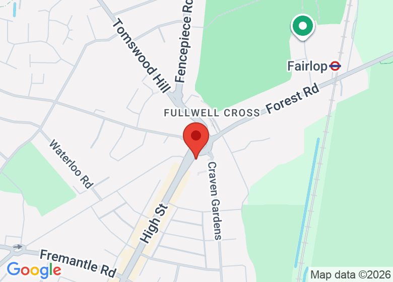 Map showing location of Fullwell Cross Library