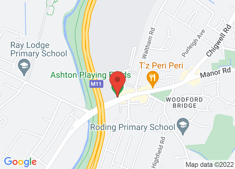 Map showing location of Ashton Playing Fields