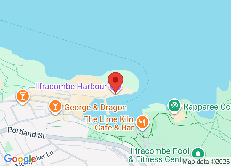 Map showing location of Ilfracombe Harbour