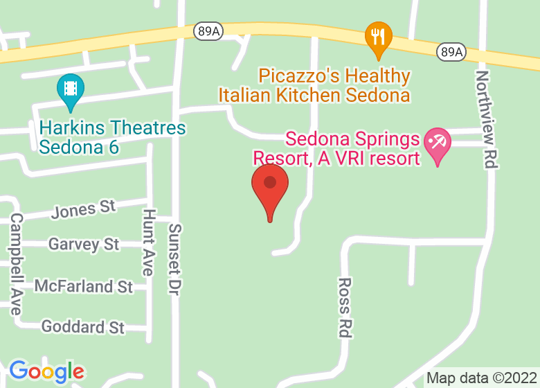 Map showing location of The Lodge at Sedona - labyrinth area