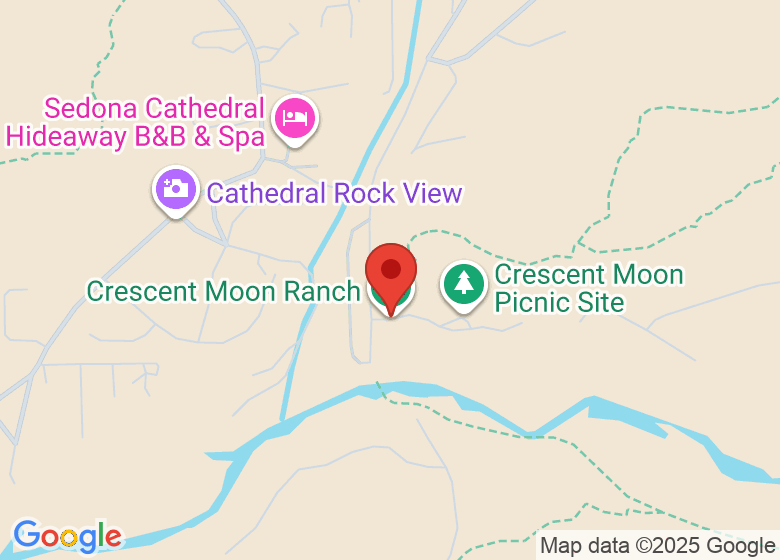 Map showing location of Crescent Moon Ranch
