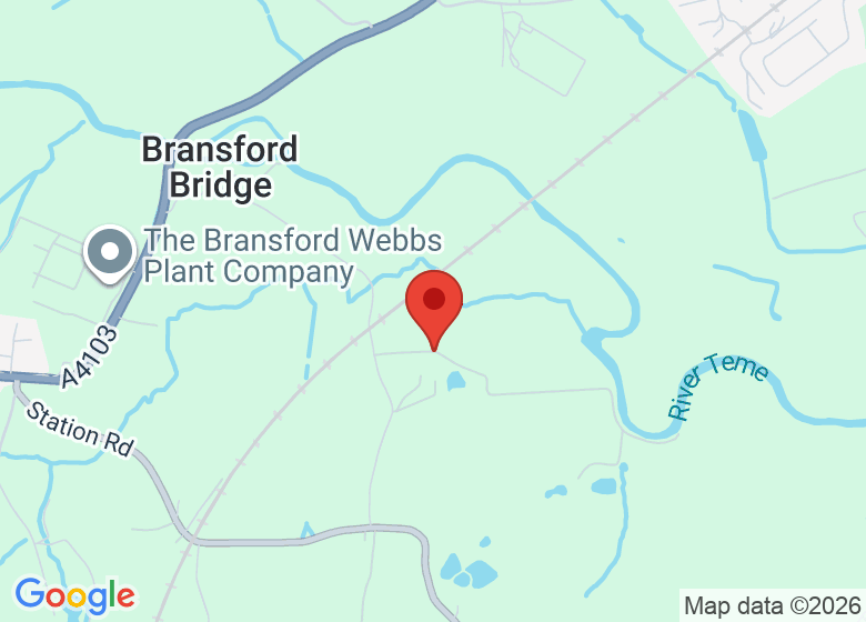 Map showing location of Bransford Court Farm