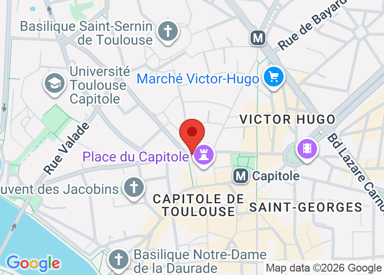 Map showing location of Centre ville de Toulouse 