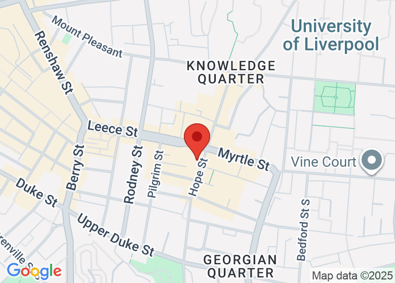 Map showing location of Hope Street Hotel
