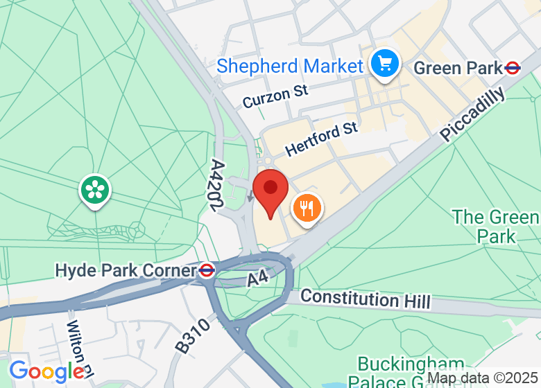 Map showing location of InterContinental London Park Lane by IHG