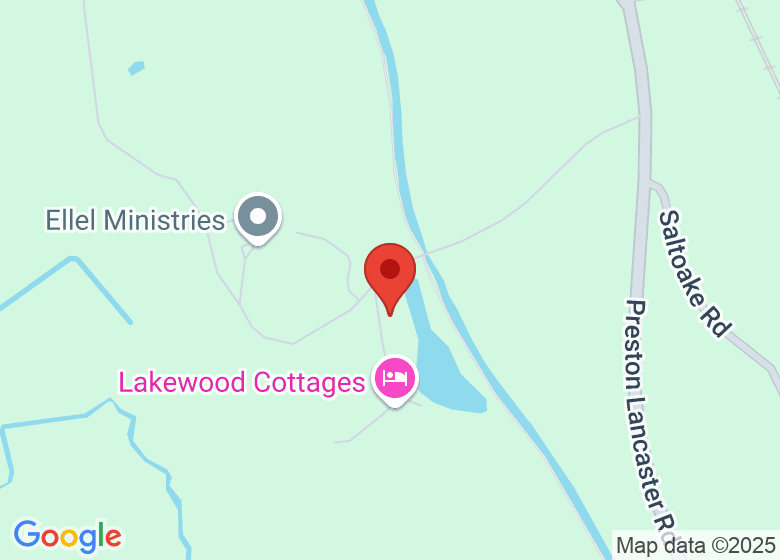 Map showing location of Lakewood Cottages