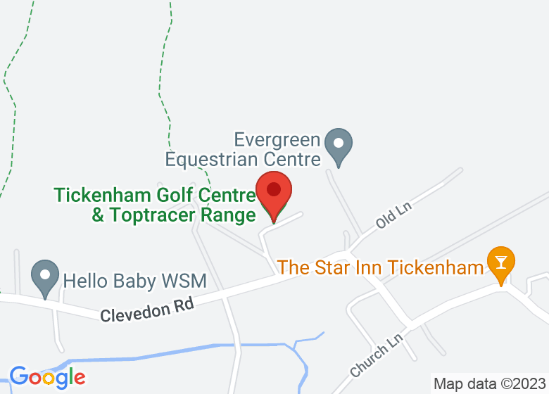Map showing location of Tickenham Golf Centre & Toptracer Range