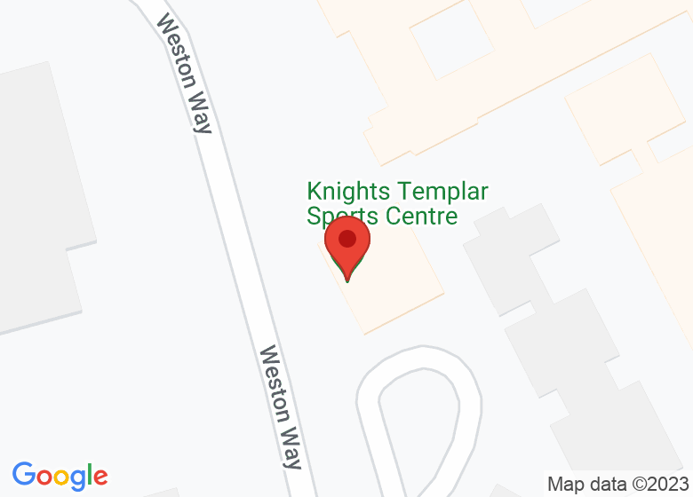 Map showing location of Knights Templar Sports Centre