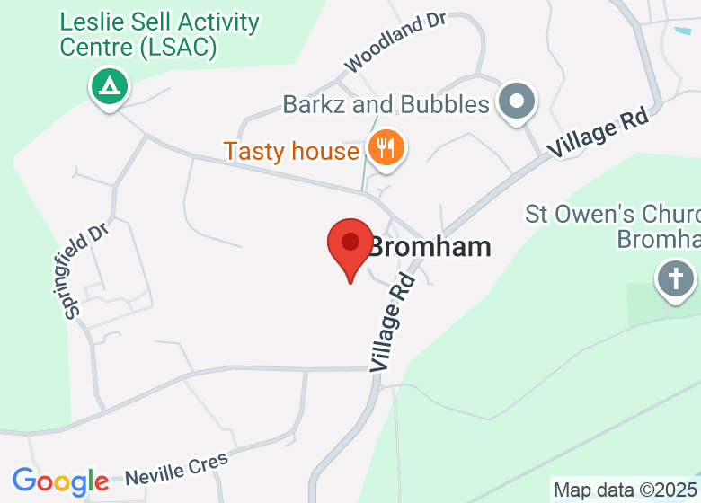 Map showing location of Bromham Village Hall