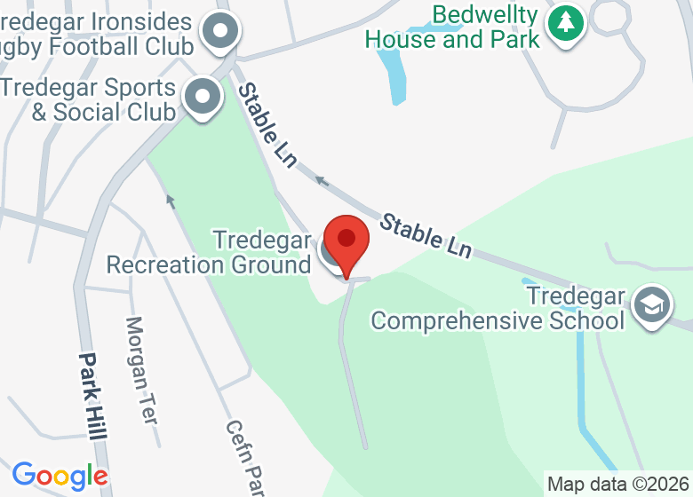 Map showing location of Near Tredegar Sports Centre