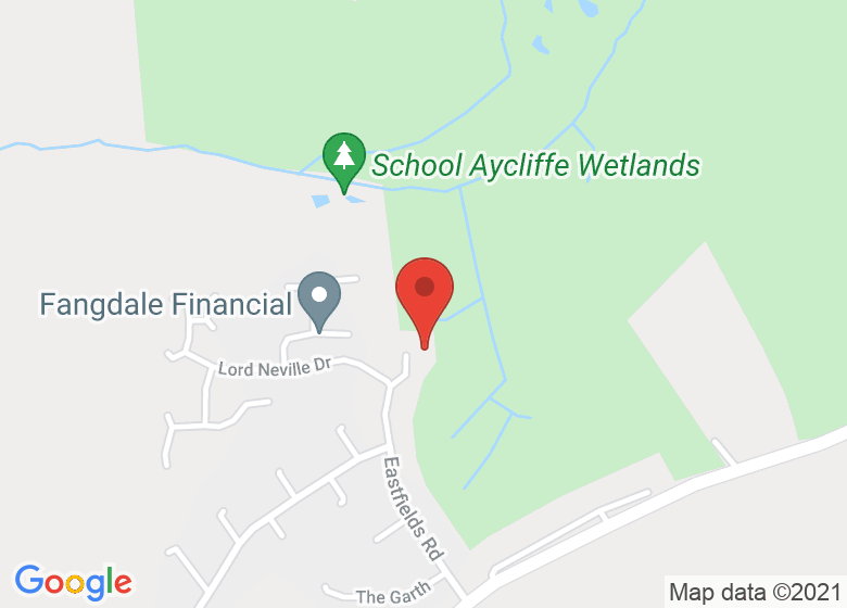 Map showing location of School Aycliffe Community Hall