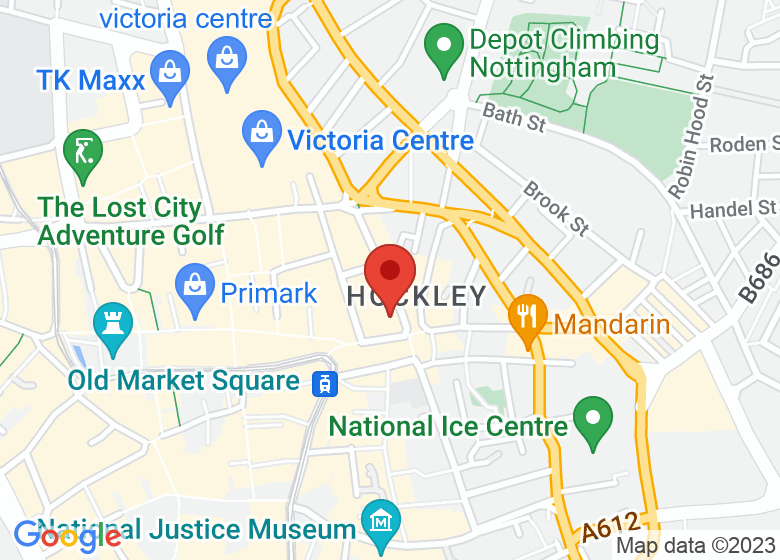 Map showing location of Rough Trade Nottingham