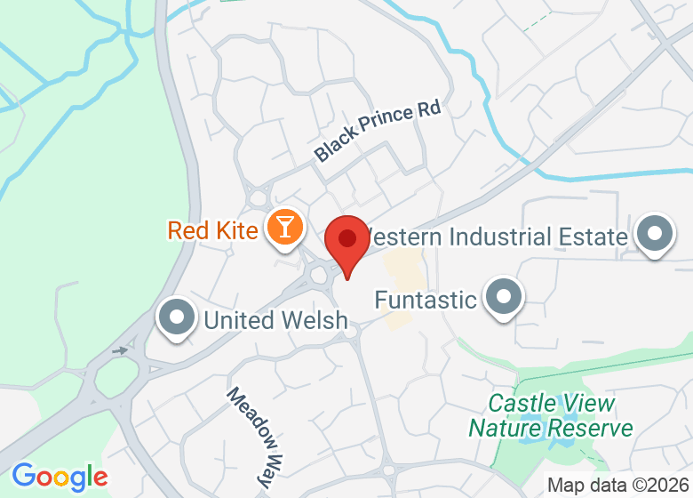Map showing location of Cwrt Rawlin Inn