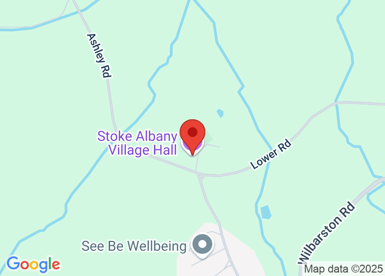 Map showing location of Stoke Albany Village Hall