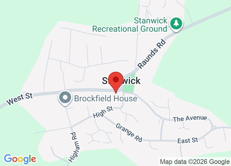Map showing location of Stanwick Village Hall