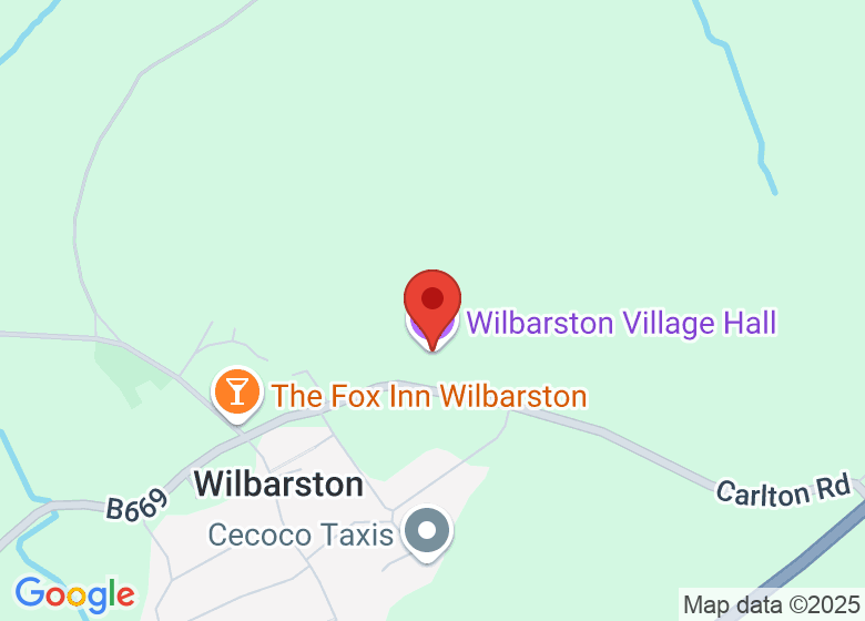 Map showing location of Wilbarston Village Hall